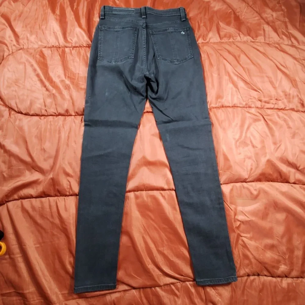 Rag & Bone Womens Nina Black High Rise Velvet Skinny Pants Jeans Size 26‎